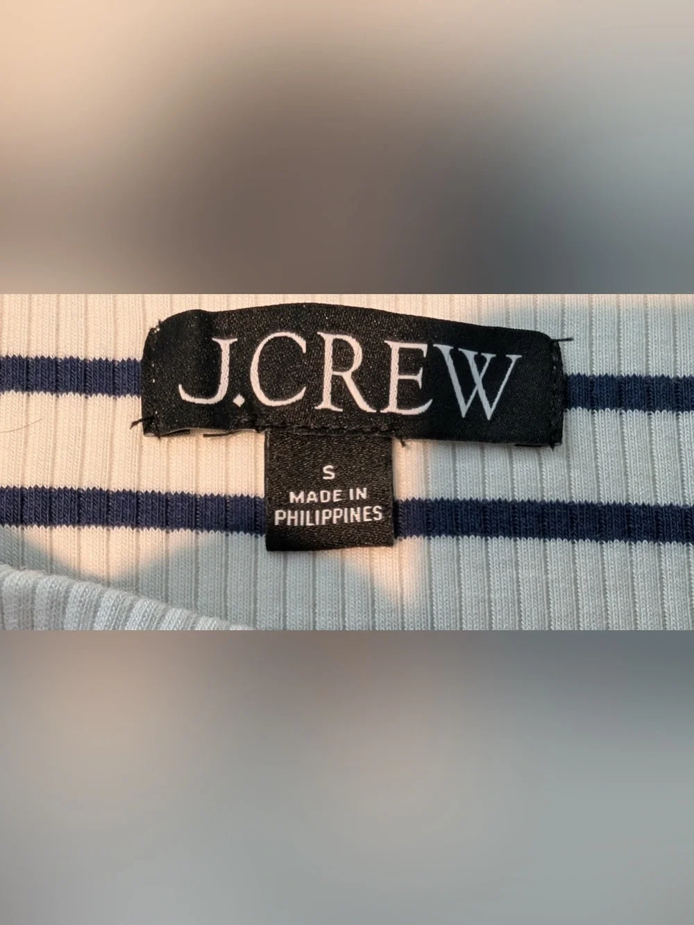 J. Crew Women’s Ribbed Boatneck Stripe Long Sleeve Cuff Buttons Size Small